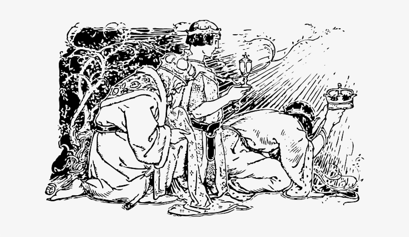 Three, Outline, Down, Crown, Kings, Kneeling, Crowns - Heilige Drei Könige, transparent png #1447061