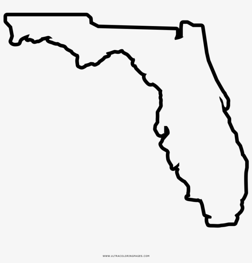 Florida Map Coloring Page - Mapa De Florida Png, transparent png #1447089