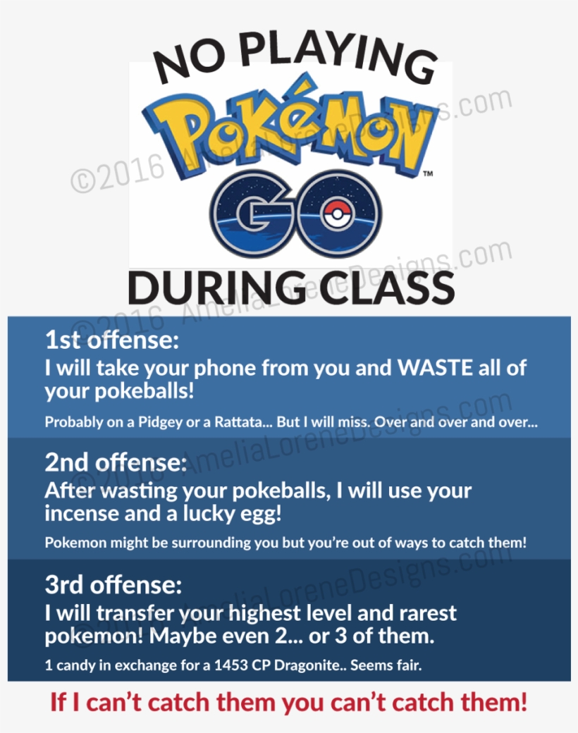 Pokemon Go Comes To Canada Key Coverage To Help Understand - No Playing Pokemon During Class, transparent png #1447279