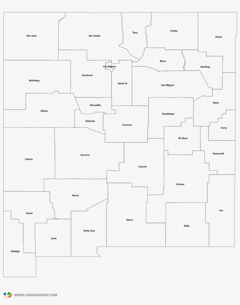 New Mexico Counties Outline Map - Diagram, transparent png #1447373