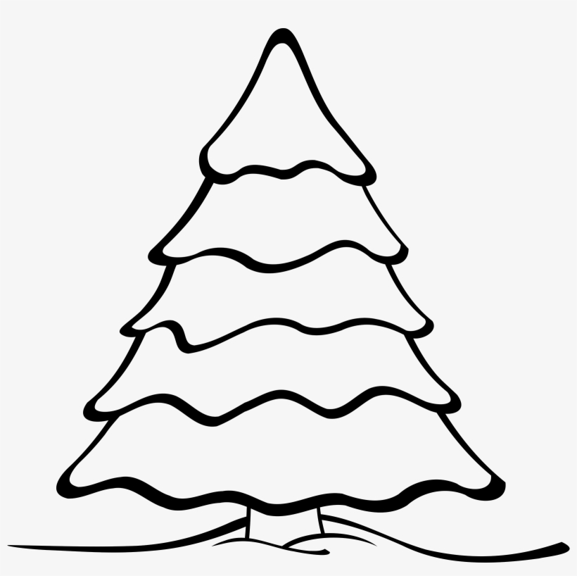 Christmas Tree Clipart - Drawing Simple Christmas Tree, transparent png #1447996