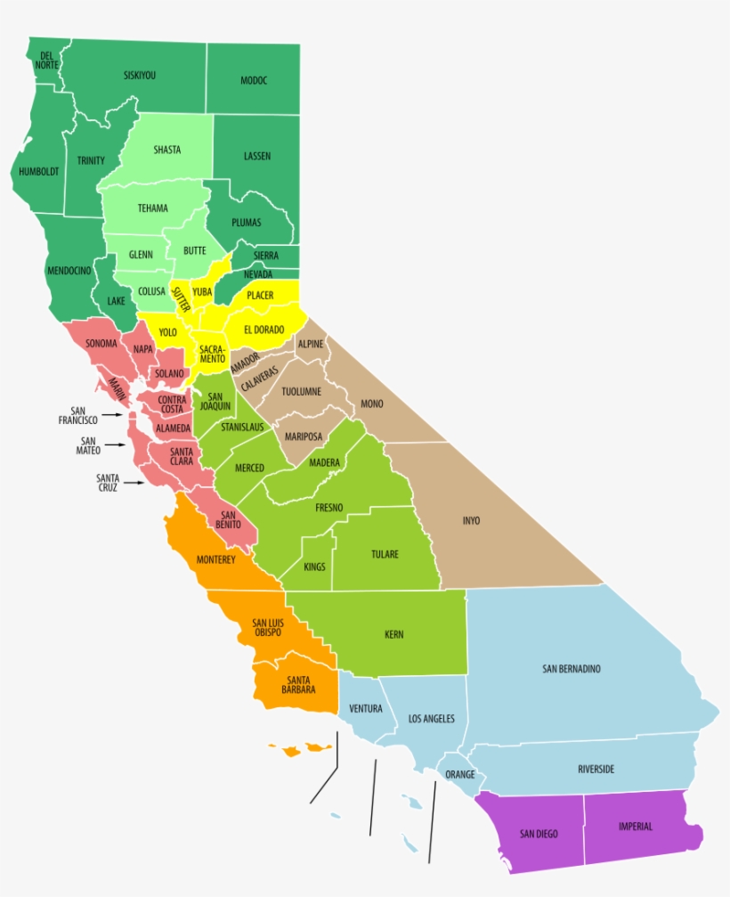 Regions Of California, transparent png #1448090