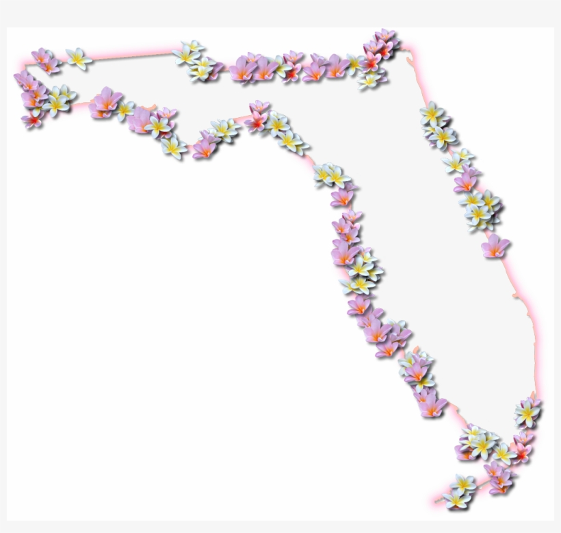 Florida - Florida Map With Flowers, transparent png #1448199