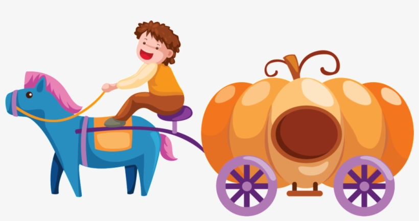 Cartoon Fairy Pumpkin Carriage Pattern - Boy On Horse Free Download Vector, transparent png #1449734