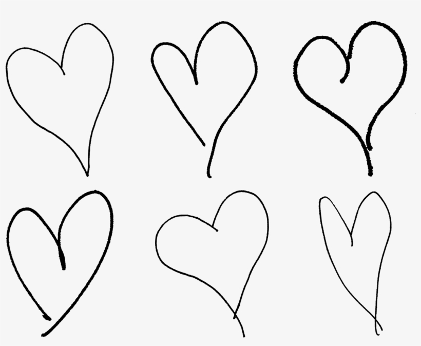 Digital Valentine Hearts Collage Sheet Downloads - Hand Drawn Heart Png, transparent png #1452579