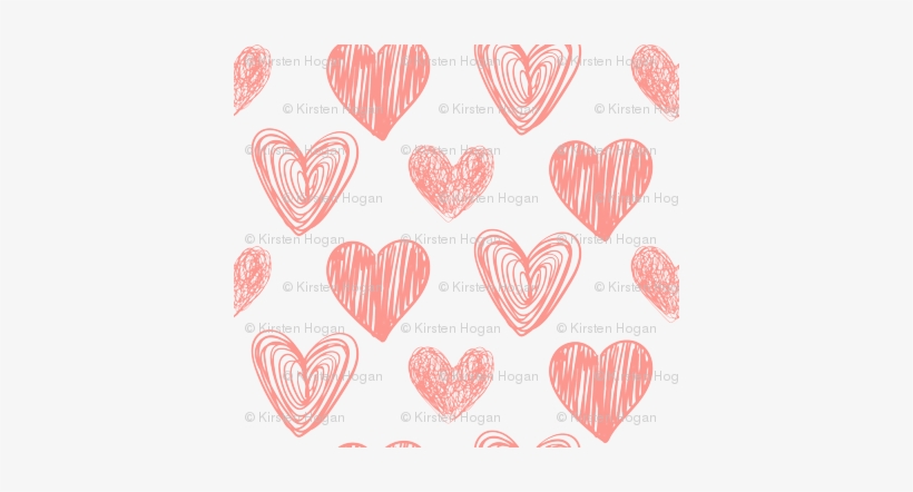 Valentine's Day Pink Hand Drawn Hearts Cute Valentines - Heart, transparent png #1452783