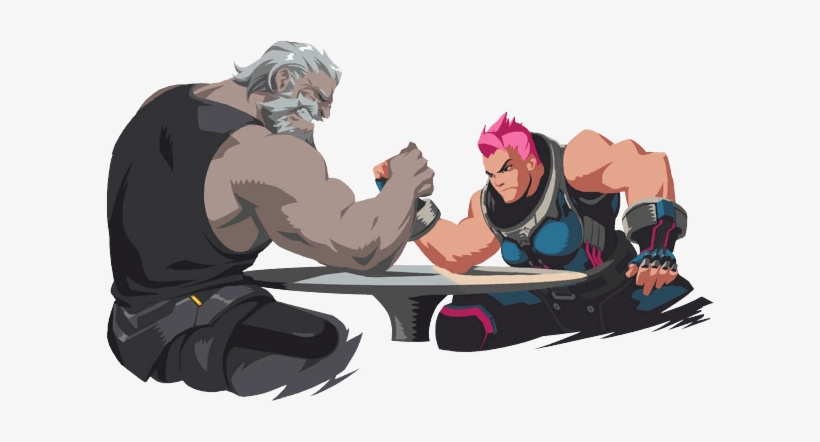 Ideally, This Comp Is Played With Reinhardt, Zarya, - Overwatch Arm Wrestling Sprays, transparent png #1452967