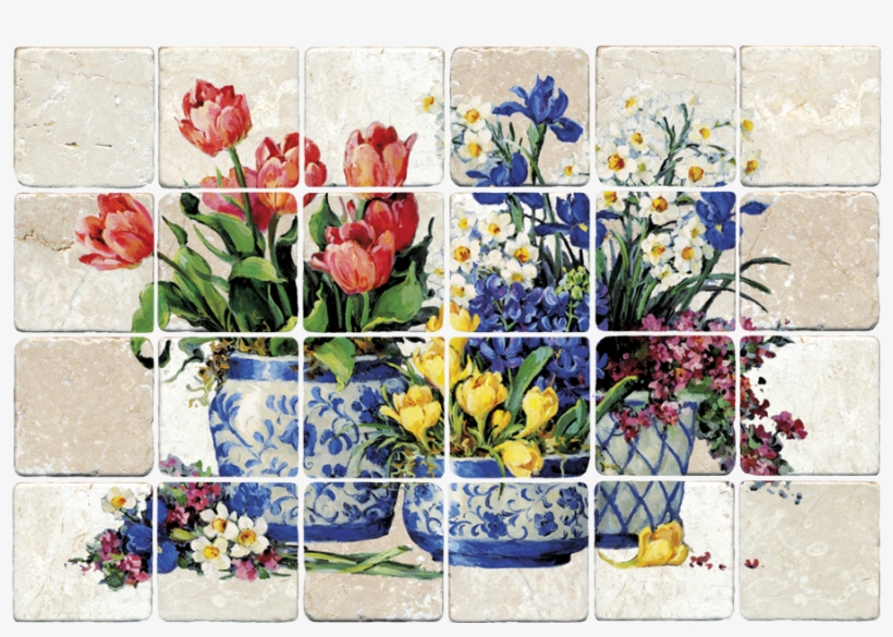 6045 Spring Flowers - Barbara Mock - Spring Garden In Blue, transparent png #1453276