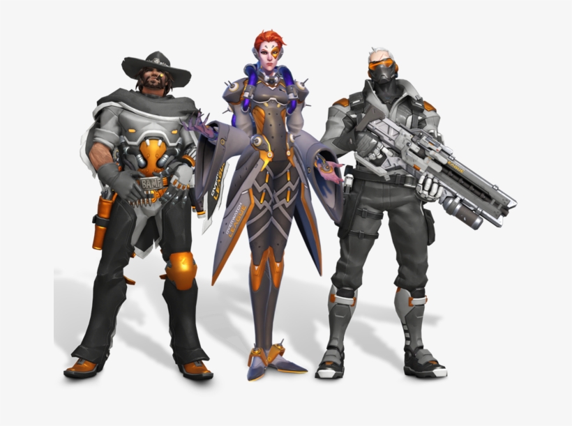 Junkrat Mccree, Moira, And Soldier - Overwatch All Access Pass Skins, transparent png #1453502