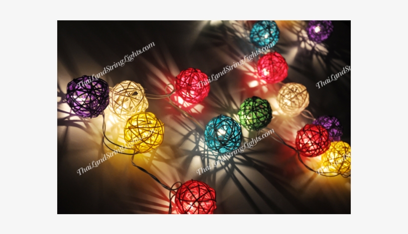 Hampton Bay 10-light Natural Rattan Ball String Lights, transparent png #1453768
