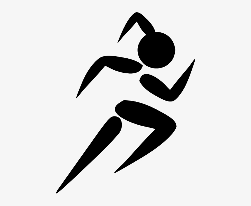 Female Track Runner Clip Art - Running Girl Clipart, transparent png #1453916