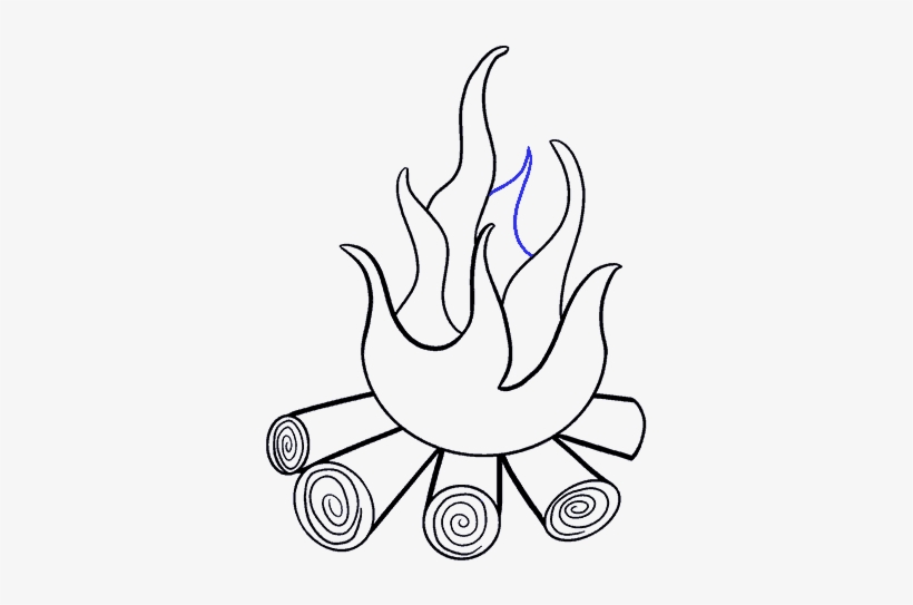 How To Draw A Fire In A Few Easy Steps - Drawing Image Of Fire, transparent png #1454036