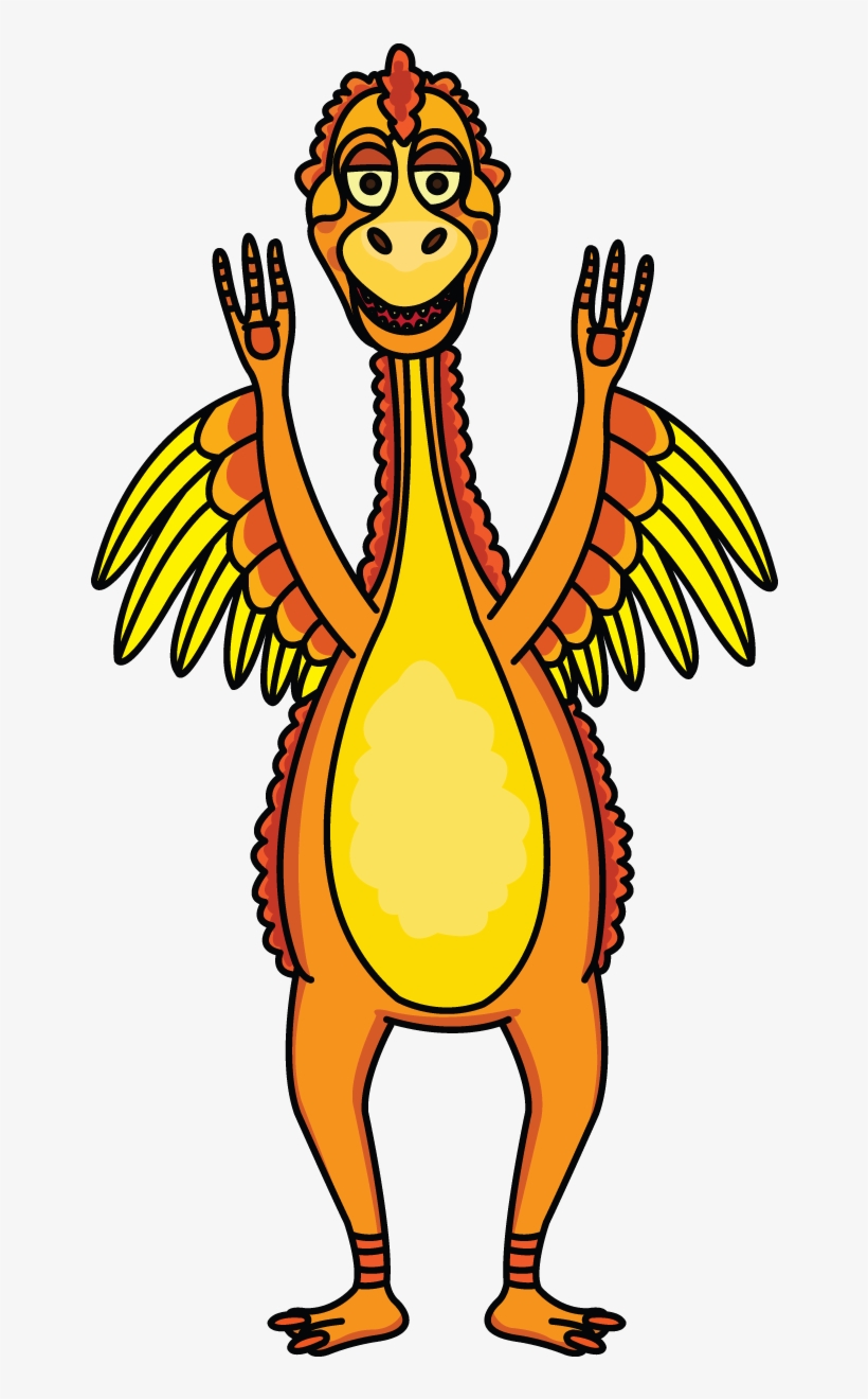 Cute Yellow Dinosaur With Wings Drawing Tutorial Http - Cartoon Ornithomimids, transparent png #1455004