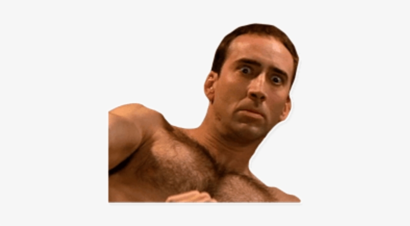 Nicolas Cage Scared - Nicolas Cage Face Transparent, transparent png #1455281