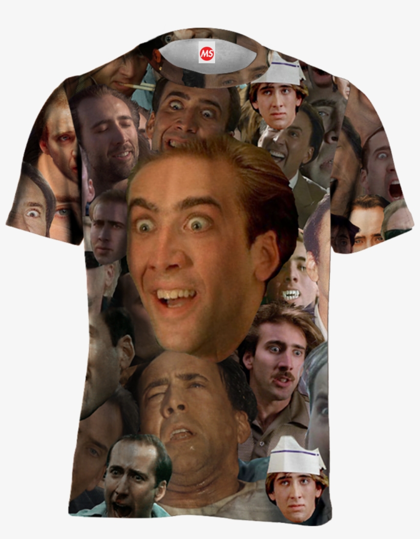 Cage Face Tee - Nicolas Cage Crazy, transparent png #1455551