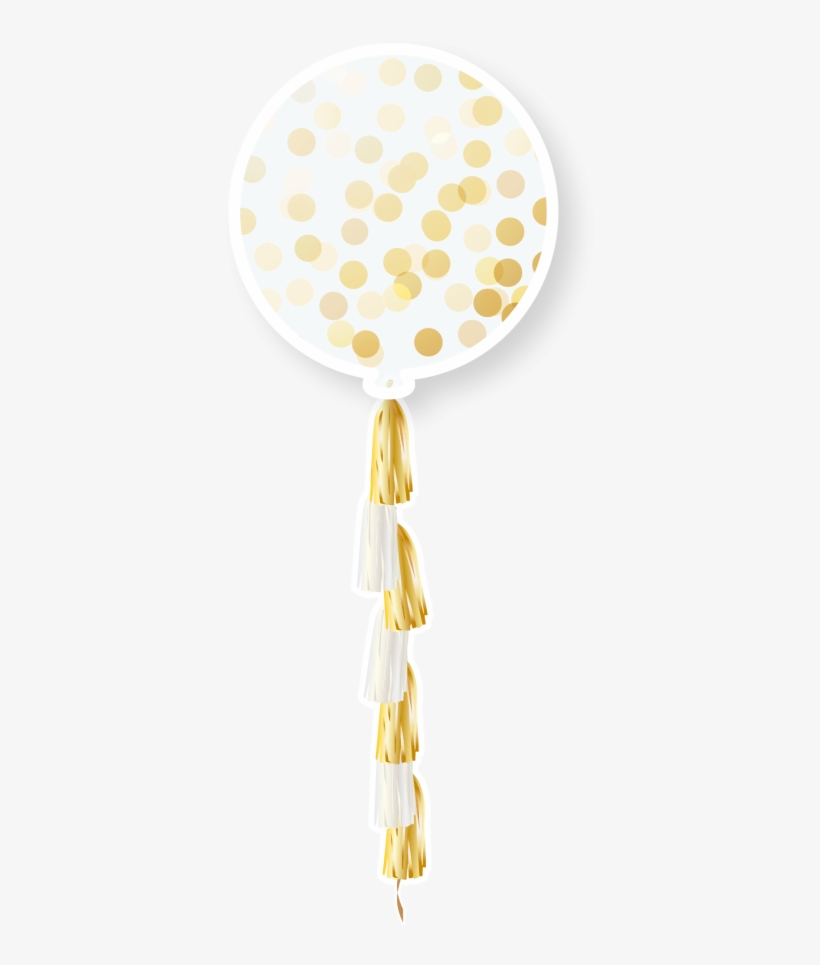 36" Pre-loaded Gold Circle Confetti And Tassel Balloons - Confetti, transparent png #1456987
