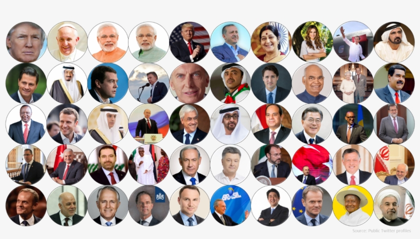 According To The Newly Released 2018 Twiplomacy Study - Most Followed World Leaders On Twitter 2018, transparent png #1458198