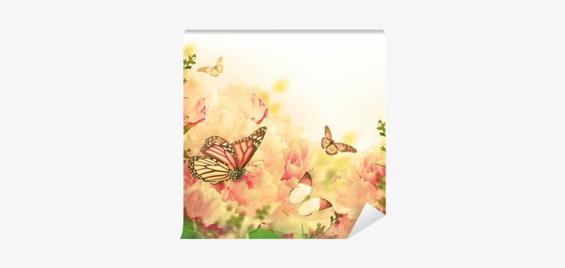 Floral Background Of Roses And Butterfly, Wild Flowers - Bracelet Pattern Friendship Braid 5 Colors, transparent png #1458242