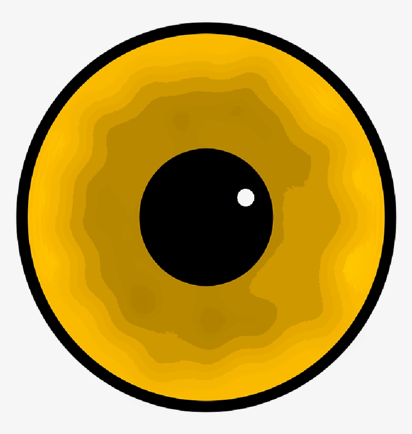 Eye, Black, Yellow, Circle, White, Cartoon, Dot - Fish Eye Clip Art, transparent png #1458360