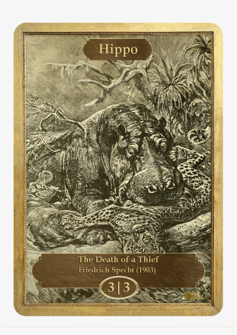 Hippo Token By Friedrich Specht - Magic: The Gathering, transparent png #1459087