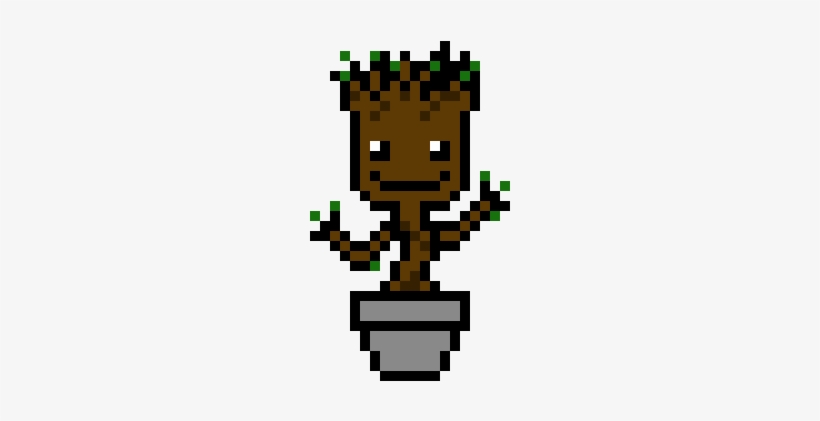 Baby Groot - Minecraft Gumball Pixel Art, transparent png #1459987