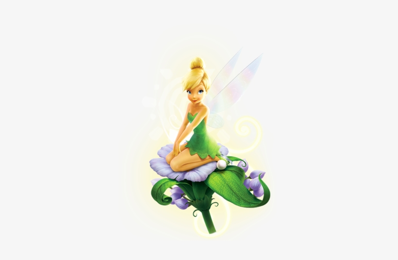 Tinkerbell Sitting Png - Tinkerbell Sitting On Flower, transparent png #1460258