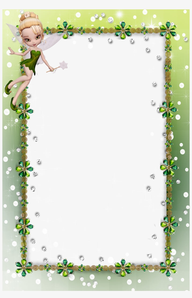 Fairies Border Frames Clipart Tinker Bell Borders And - Paper Borders Fairies, transparent png #1460525