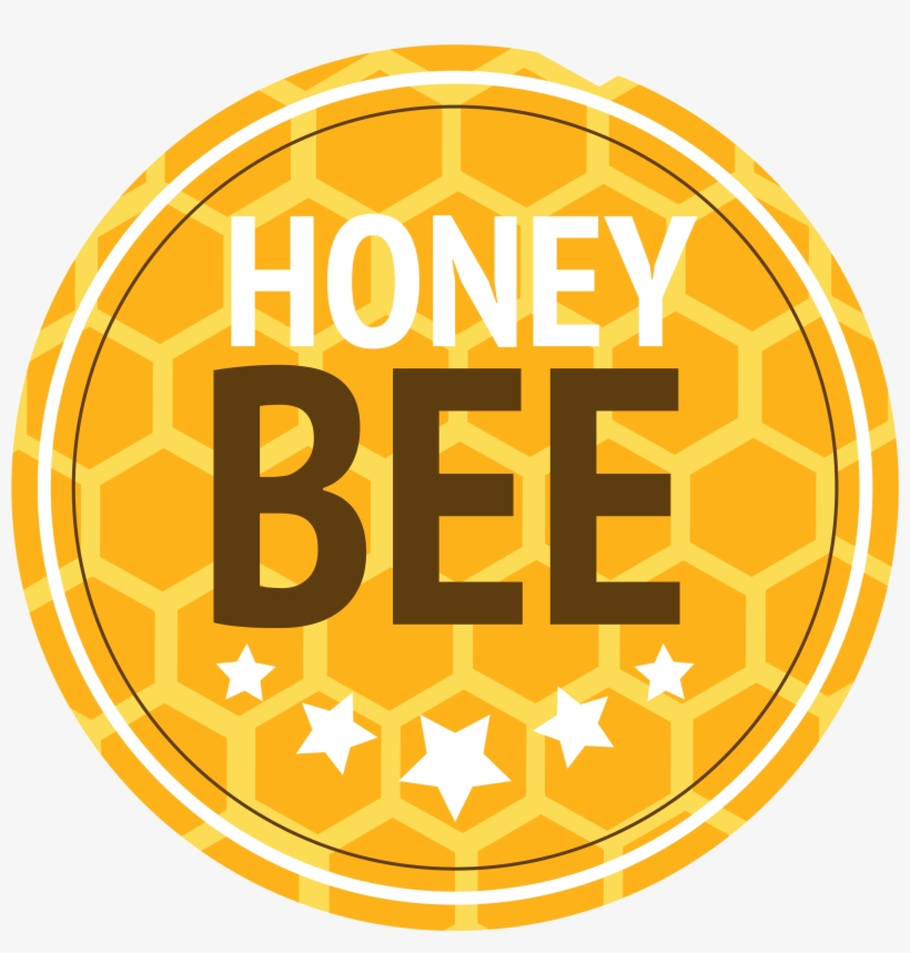 Bee Honeycomb Round Label - Bee Honey Label, transparent png #1460529
