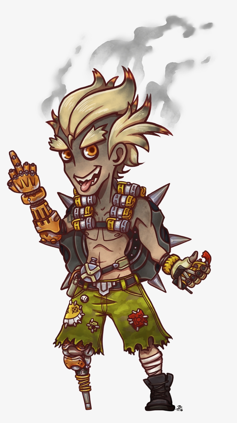 Junkrat Chibi By Roseannepage On Deviantart Jpg Library - Overwatch Junkrat Chibi, transparent png #1462592