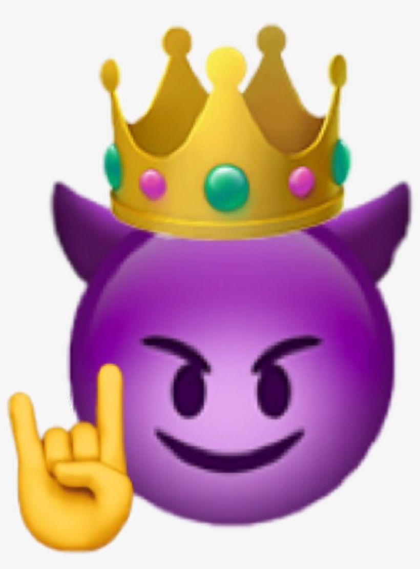 Purple Devil Emoji Png - Devil Emoji With Crown, transparent png #1462721