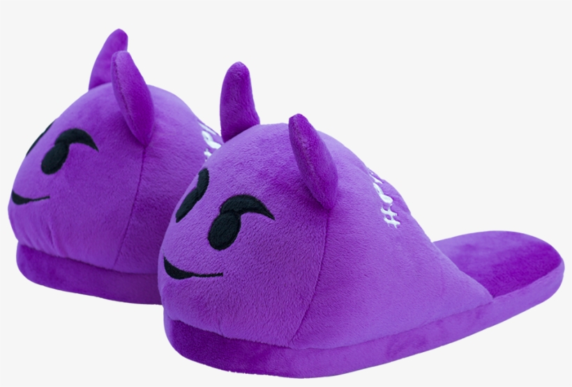 Emoji Slippers Purple Devil Plushmoji Purple Devil Emoji Slippers large Free Transparent PNG Download PNGkey