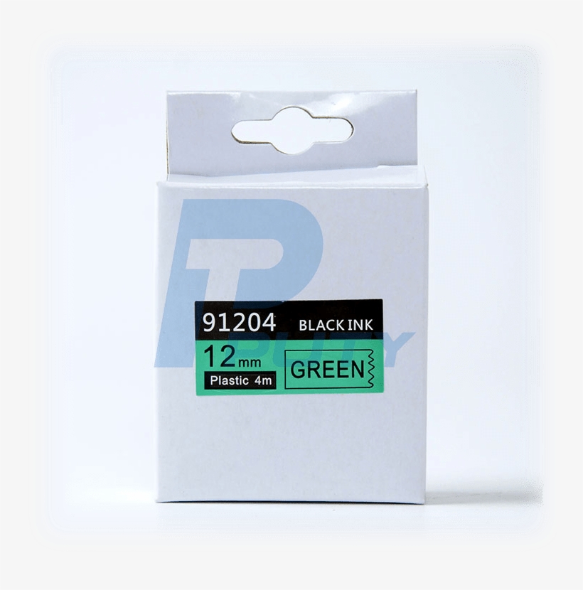 Compatible Black On Green 91204 12mm Label Tapes For - Label, transparent png #1463988