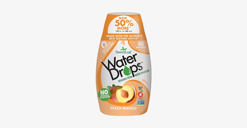 Sweetleaf® Water Drops™ - Sweetleaf - Water Drops Peach Mango - 2.1 Oz., transparent png #1464156