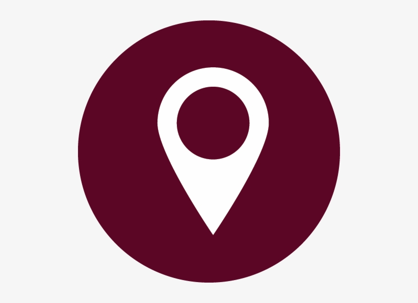 Round Maroon And White Location Icon - Circle Location Icon Png, transparent png #1464258
