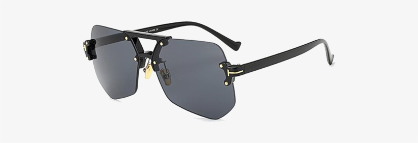 Unisex Downtown Clout Shadies - Blue Yellow Lens Sunglasses Men Transparent Frame Irregular, transparent png #1464484