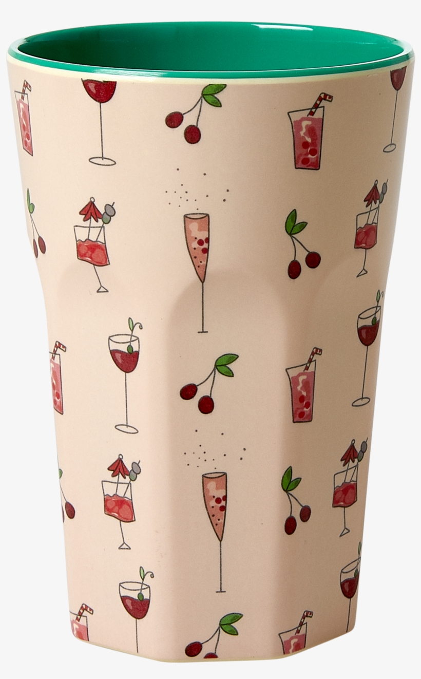 Melamine Cup With Pink Cocktail Print - Mug, transparent png #1464508