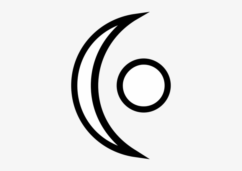 Vector Drawing Of Green Half Public Domain - Moon And Circle Symbol, transparent png #1464994