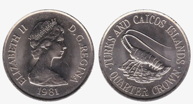 Turks And Caicos Quarter Crown 1981 - Turks & Caicos Islands Coins, transparent png #1465124