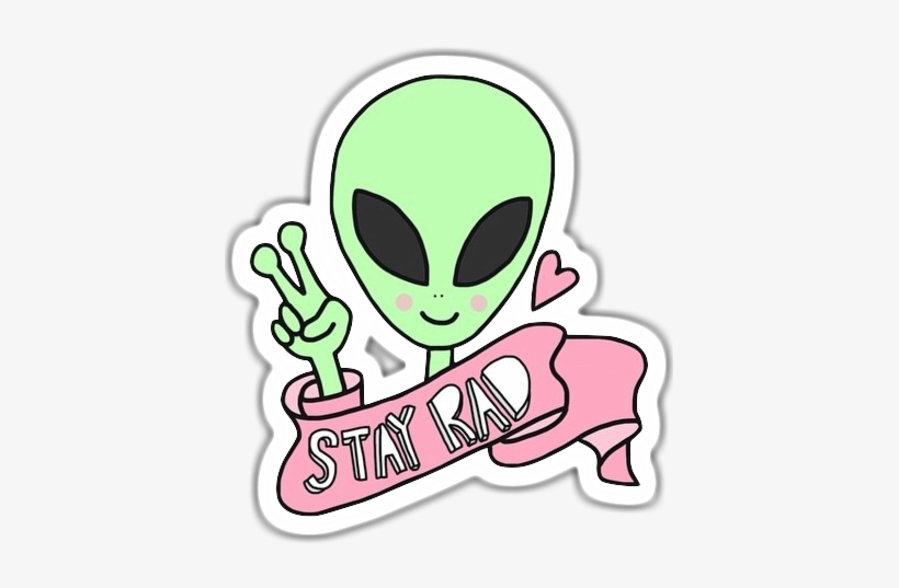 Free Tumblr Collage Stickers Png - Aliens Pink Sticker, transparent png #1467535