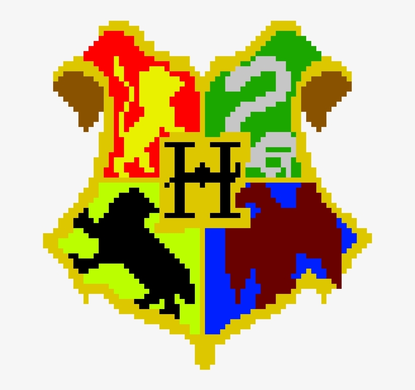 Hogwarts Crest - Pixel Art Harry Potter, transparent png #1467585