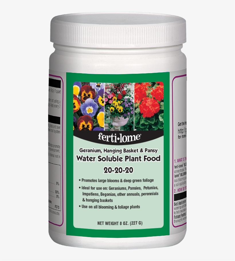 Geranium, Hanging Basket - Fertilome Hanging Basket And Pansy Dry Plant Food-240ml, transparent png #1467964