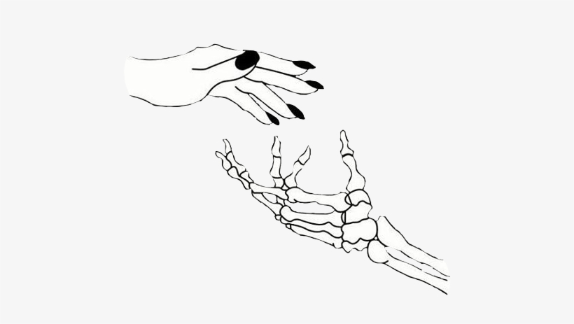 Tumblr Grunge Death Skeleton Hand Hands Holdinghands - Skeleton Hands Reaching Up, transparent png #1468213