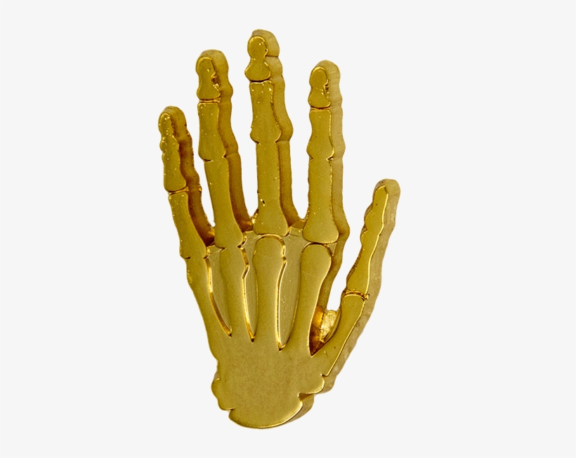 Skeleton Hand Pin, Gold - Bone, transparent png #1468326
