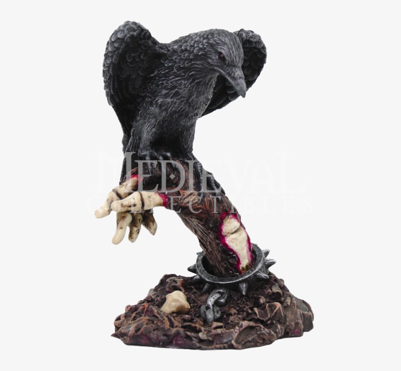 Raven With Skeleton Statue - Raven With Skeleton Cold Cast Resin Desktop Statue,, transparent png #1468849