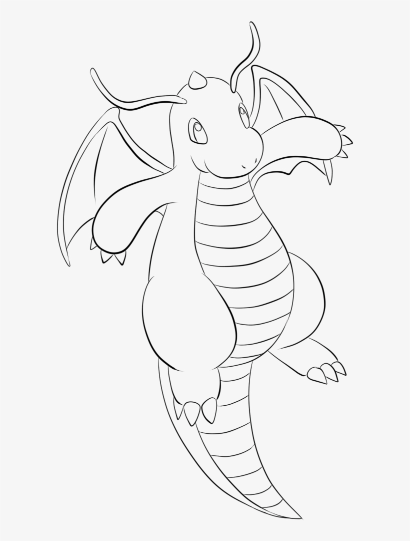 149 Dragonite Lineart By ~lilly-gerbil Swag - Dragonite Lineart, transparent png #1469826