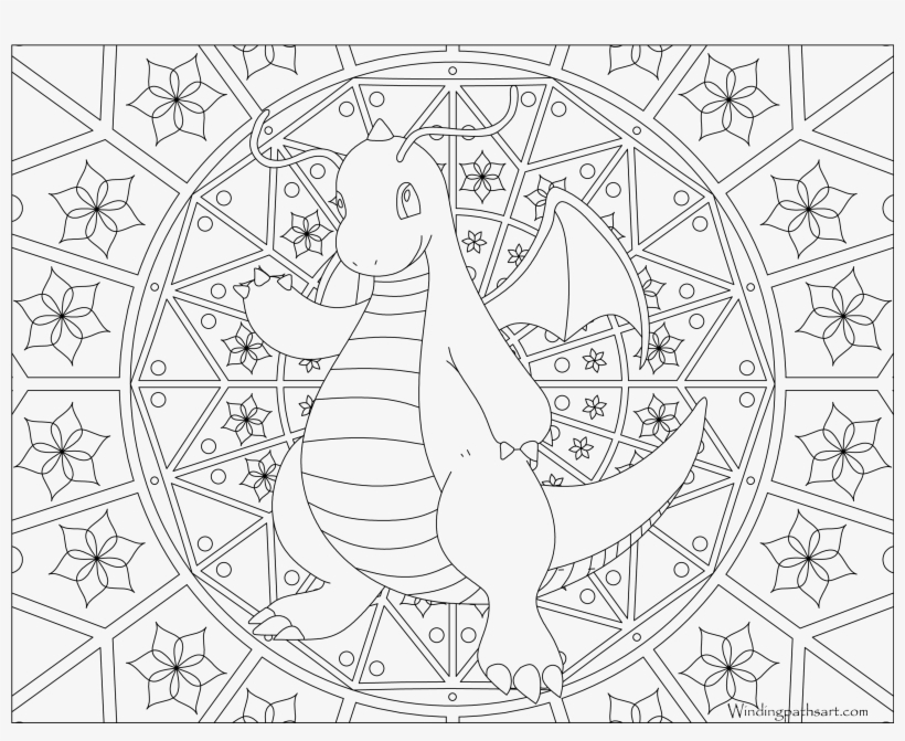 #149 Dragonite Pokemon Coloring Page - Pokemon Adult Coloring Pages, transparent png #1469884