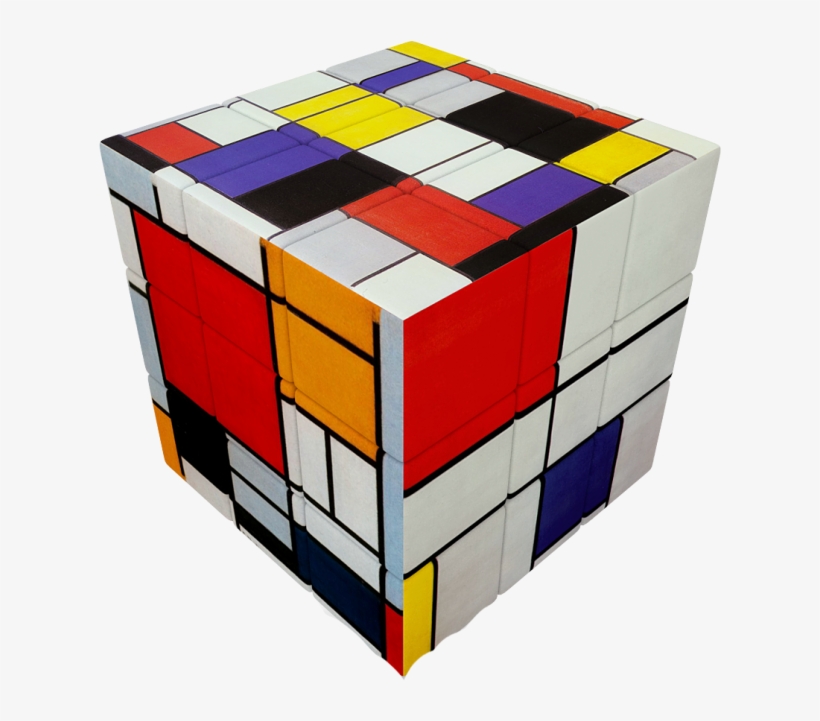 Rubik's Cube Costume V-cube 3 Flat - Mondrian Cube, transparent png #1470034