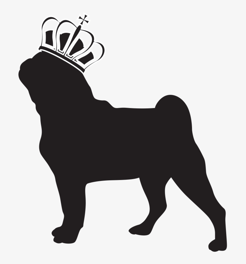 Pug Black And White Png, transparent png #1472062
