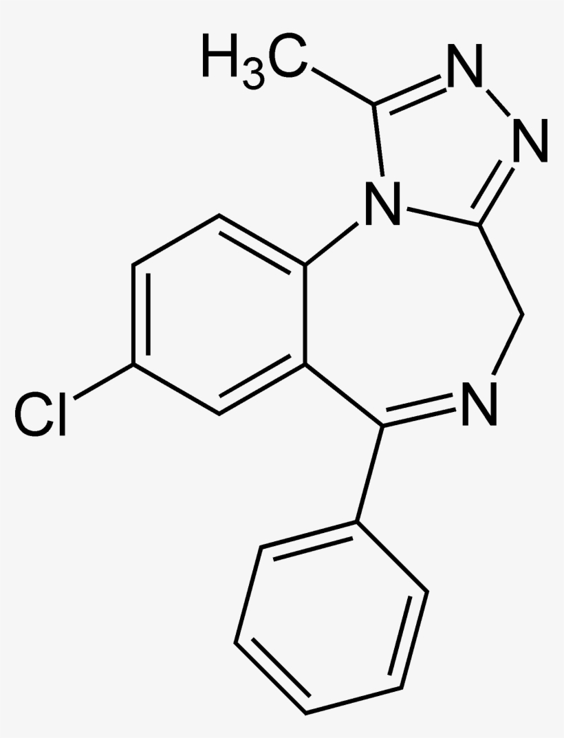 Xanax Drawing Pizza - Alprazolam Chemical Structure, transparent png #1473025