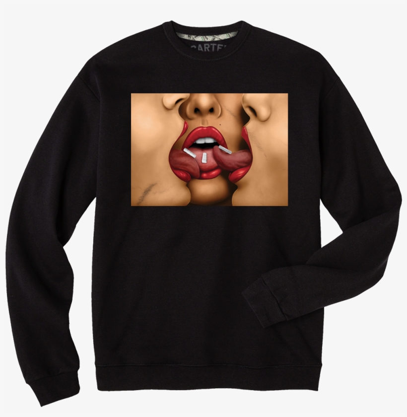 Xanax Crewneck Sweater - Black Crewneck Sweater Hanes, transparent png #1473197